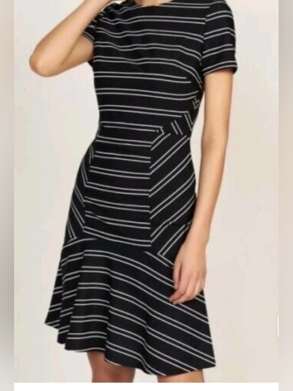 Hutch By Anthropologie Eleanor Black and White Stripe Mini Dress XS
